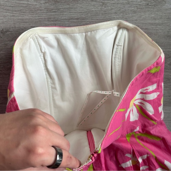 Lilly Pulitzer Pink Floral Strapless Dress - Picture 6 of 7
